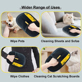 Pet hair remover gloves electrostatic | Dog and cat grooming gloves hair remover | Reusable pet grooming glove with lint roller | Dog shedding gloves brush tool | Cat hair remover grooming gloves | Pet cleaning gloves for shedding hair | 2 in 1 pet grooming glove lint roller | Washable pet hair remover gloves | Dog and cat hair removal glove | Pet grooming gloves for loose fur