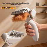 Floating stainless steel dog brush | Dog hair removal brush for long hair | Curved dog grooming comb stainless steel | Pet grooming brush for shedding dogs | Cat and dog hair remover comb | Stainless steel pet grooming brush | Dog comb for long hair breeds | Pet grooming tool curved design | Dog and cat shedding brush tool | Long hair dog grooming brush