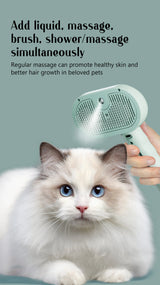 Dog steam massage comb | Pet steam grooming brush for dogs and cats | Soft round teeth dog comb | Cat and dog hair removal steam brush | Pet grooming comb with spray | Dog and cat massage grooming tool | Steam spray pet hair remover comb | Gentle pet grooming brush soft teeth | Dog cleaning comb with steam spray | Pet grooming accessory for shedding
