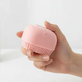 Pet massage brush shampoo dispenser | Silicone pet bath brush with shampoo | Dog bath brush soft silicone bristles | Cat grooming brush shampoo dispenser | Pet shower brush for dogs and cats | Silicone grooming brush for bathing pets | Dog and cat massage bath brush | Pet cleaning brush with shampoo dispenser | Soft rubber bristle pet grooming brush | Pet bath massage brush silicone