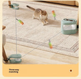 Interactive Cat Toy Wheel Exerciser | Remote Control Cat Treadmill with Bird Sound & Feather Toy