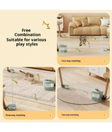 Interactive Cat Toy Wheel Exerciser | Remote Control Cat Treadmill with Bird Sound & Feather Toy