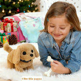 Interactive Realistic Golden Retriever Toy Dog | Walking Barking & Tail Wagging Electric Puppy with Sounds