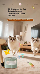 Running Cat Toy for Indoor Interactive Cat Toy Wheel Exerciser Cat Treadmill Remote Control Stimulation Hunting Bird Sound Toy