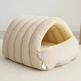winter plush cat bed cave warm pet house | soft thick kitten sleeping bed indoor | cozy cat cave bed for warmth and comfort | warm plush cat house for kittens and small pets | indoor soft cat bed for winter comfort | thick warm cat sleeping cave for deep sleep | cozy pet house for cats and kittens