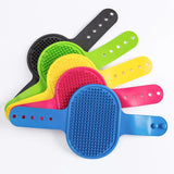 soft rubber pet bath brush silicone grooming comb | dog and cat hair remover brush for cleaning and massage | pet grooming tool for long hair dogs and cats | gentle silicone pet brush safe for puppies and sensitive skin | pet bath brush for removing loose fur and dirt | easy to use pet grooming comb for cats and dogs | soft silicone brush for pet coat cleaning and care
