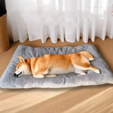 large plush dog bed sofa thick pet mat | soft polyester dog crate mat for small medium large dogs | cozy dog bed cushion for indoor pets | thickened dog bed for comfort and warmth | durable pet mat bed for dogs all sizes | soft warm dog sleeping mat for deep sleep | multi use dog sofa bed crate cushion