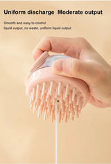 pet bath brush with shampoo dispenser silicone | dog and cat grooming brush for bathing and cleaning fur | soft silicone pet brush for massage and grooming | pet cleaning brush with built in shampoo dispenser | gentle pet bath brush for removing dirt and loose hair | easy to use pet grooming tool for cats and dogs | pet bathing brush for smooth and clean coat