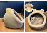 pet tent cave bed for cats and small dogs | self warming cat hut bed soft cozy pet cave | foldable washable pet tent bed indoor use | comfortable cat cave bed for deep sleep and warmth | soft pet sleeping tent bed for kittens and puppies | portable pet cave bed for home and travel | cozy enclosed pet bed for cats and small dogs