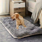 large plush dog bed sofa thick pet mat | soft polyester dog crate mat for small medium large dogs | cozy dog bed cushion for indoor pets | thickened dog bed for comfort and warmth | durable pet mat bed for dogs all sizes | soft warm dog sleeping mat for deep sleep | multi use dog sofa bed crate cushion