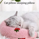 ultra soft cat pillow bed fluffy calming pet cuddler | half donut cat bed for small pets comfort and warmth | soft pet pillow for cats cozy sleeping cushion | calming cat bed for joint relief and deep sleep | plush pet cuddler bed for indoor cats and small pets | warm fluffy cat pillow bed for relaxation | soft pet cushion bed for cats comfort and support