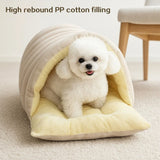 winter plush cat bed cave warm pet house | soft thick kitten sleeping bed indoor | cozy cat cave bed for warmth and comfort | warm plush cat house for kittens and small pets | indoor soft cat bed for winter comfort | thick warm cat sleeping cave for deep sleep | cozy pet house for cats and kittens