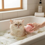 Pet massage brush shampoo dispenser | Silicone pet bath brush with shampoo | Dog bath brush soft silicone bristles | Cat grooming brush shampoo dispenser | Pet shower brush for dogs and cats | Silicone grooming brush for bathing pets | Dog and cat massage bath brush | Pet cleaning brush with shampoo dispenser | Soft rubber bristle pet grooming brush | Pet bath massage brush silicone