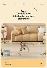 Interactive Cat Toy Wheel Exerciser | Remote Control Cat Treadmill with Bird Sound & Feather Toy