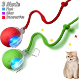 Cat Interactive Ball Toy | Automatic Rolling Ball with Faux Tail & Smart Rechargeable Electric Pet Toy