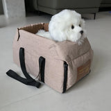 Portable Console Booster Dog Car Seat & Carrier | Center Armrest Car Seat for Small Dogs & Cats