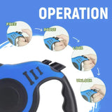 3M 5M Dog Leash for Small Dogs Cat Automatic Retractable Durable Nylon Lead Puppy Outdoor Travel Walking Hiking Traction Rope