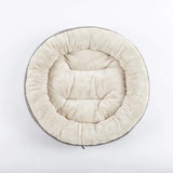 round donut pet bed for cats and small dogs | soft washable pet bed anti slip water resistant base | calming donut cat bed soft plush cushion gray | cozy round pet bed for indoor cats and puppies | anti anxiety pet bed donut shape soft warm bed | water resistant dog bed for small pets washable cushion | fluffy donut pet bed for deep sleep and comfort