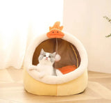pet tent cave bed for cats and small dogs | self warming cat hut bed soft cozy pet cave | foldable washable pet tent bed indoor use | comfortable cat cave bed for deep sleep and warmth | soft pet sleeping tent bed for kittens and puppies | portable pet cave bed for home and travel | cozy enclosed pet bed for cats and small dogs