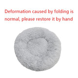 round plush dog bed calming pet bed soft warm | washable round pet bed for cats and dogs | cozy donut dog bed anti anxiety pet bed | warm winter dog bed soft plush cat sofa bed | round calming pet bed for small medium large dogs | fluffy cat bed round cushion for indoor pets | soft donut pet bed for deep sleep and comfort