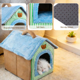 foldable pet house bed for cats and dogs | removable washable cat cave sofa for small medium pets | cozy pet cave bed indoor four seasons use | soft foldable cat house bed for kittens and puppies | portable pet bed house for travel and home | comfortable pet cave sofa for cats and small dogs | washable pet house bed for indoor pets