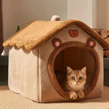 foldable pet house bed for cats and dogs | removable washable cat cave sofa for small medium pets | cozy pet cave bed indoor four seasons use | soft foldable cat house bed for kittens and puppies | portable pet bed house for travel and home | comfortable pet cave sofa for cats and small dogs | washable pet house bed for indoor pets