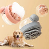 pet bath brush with shampoo dispenser silicone | dog and cat grooming brush for bathing and cleaning fur | soft silicone pet brush for massage and grooming | pet cleaning brush with built in shampoo dispenser | gentle pet bath brush for removing dirt and loose hair | easy to use pet grooming tool for cats and dogs | pet bathing brush for smooth and clean coat