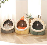 pet tent cave bed for cats and small dogs | self warming cat hut bed soft cozy pet cave | foldable washable pet tent bed indoor use | comfortable cat cave bed for deep sleep and warmth | soft pet sleeping tent bed for kittens and puppies | portable pet cave bed for home and travel | cozy enclosed pet bed for cats and small dogs
