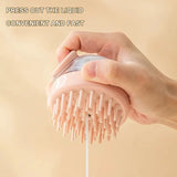 pet bath brush with shampoo dispenser silicone | dog and cat grooming brush for bathing and cleaning fur | soft silicone pet brush for massage and grooming | pet cleaning brush with built in shampoo dispenser | gentle pet bath brush for removing dirt and loose hair | easy to use pet grooming tool for cats and dogs | pet bathing brush for smooth and clean coat