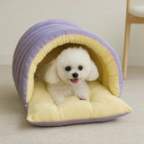 winter plush cat bed cave warm pet house | soft thick kitten sleeping bed indoor | cozy cat cave bed for warmth and comfort | warm plush cat house for kittens and small pets | indoor soft cat bed for winter comfort | thick warm cat sleeping cave for deep sleep | cozy pet house for cats and kittens