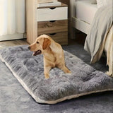 large plush dog bed sofa thick pet mat | soft polyester dog crate mat for small medium large dogs | cozy dog bed cushion for indoor pets | thickened dog bed for comfort and warmth | durable pet mat bed for dogs all sizes | soft warm dog sleeping mat for deep sleep | multi use dog sofa bed crate cushion