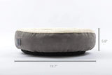 round donut pet bed for cats and small dogs | soft washable pet bed anti slip water resistant base | calming donut cat bed soft plush cushion gray | cozy round pet bed for indoor cats and puppies | anti anxiety pet bed donut shape soft warm bed | water resistant dog bed for small pets washable cushion | fluffy donut pet bed for deep sleep and comfort