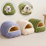 winter plush cat bed cave warm pet house | soft thick kitten sleeping bed indoor | cozy cat cave bed for warmth and comfort | warm plush cat house for kittens and small pets | indoor soft cat bed for winter comfort | thick warm cat sleeping cave for deep sleep | cozy pet house for cats and kittens